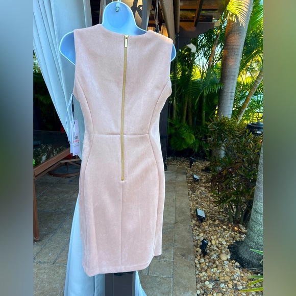 CALVIN KLEIN Petite Faux-Suede Sheath Dress 10P - Picture 15 of 16
